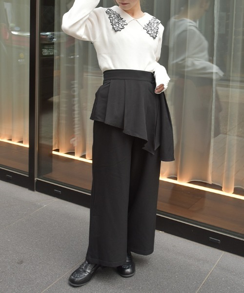 axes femme（アクシーズ ファム） パンツ ペプラム風ベルト付パンツ