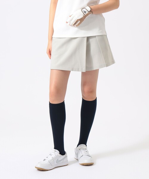 【BEAMS GOLF】ラップキュロット ネイビー 裏地付き 千鳥柄 BEAMS GOLF（ビームス ゴルフ） スカート ORANGE LABEL / リネンライク