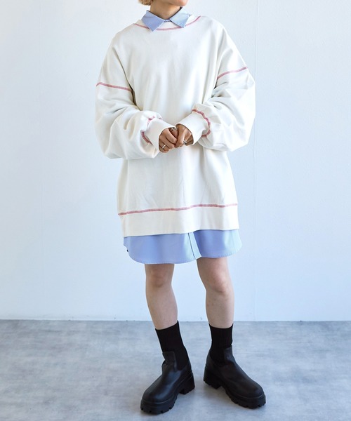 「w closet」 スウェットカットソー FREE オフホワイト レディース_画像7