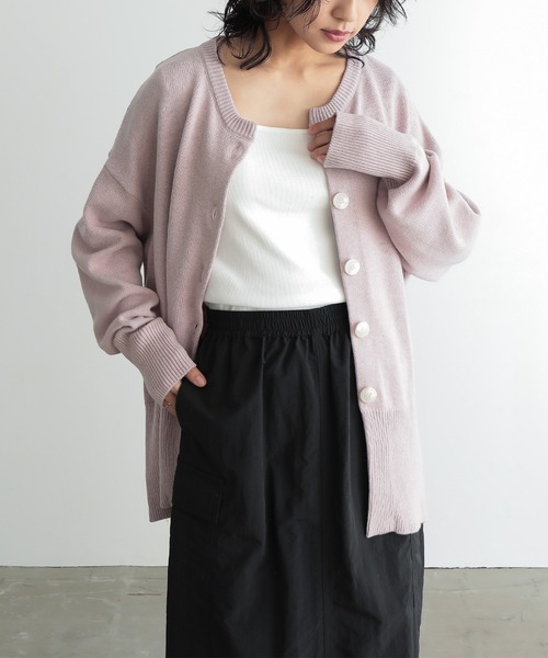 「for/c」 ニットカーディガン M ライトグリーン レディース_画像9