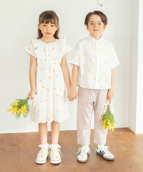 branshes（ブランシェス） ワンピース 「おそろい」花刺しゅう