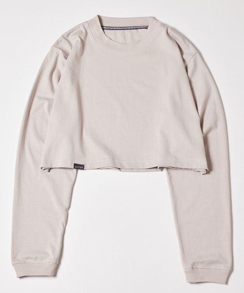 「AIVER」 長袖カットソー MEDIUM チャコールグレー レディース_画像3