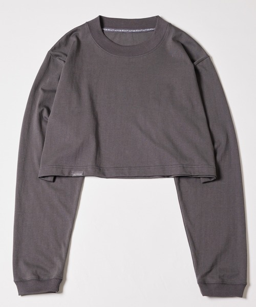 「AIVER」 長袖カットソー MEDIUM チャコールグレー レディース_画像4