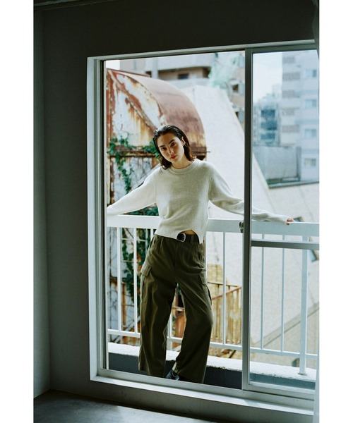 「BLACK BY MOUSSY」 長袖ニット FREE アイボリー レディース_画像4