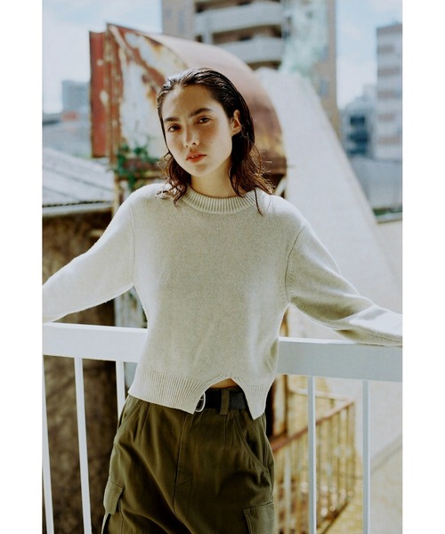 「BLACK BY MOUSSY」 長袖ニット FREE アイボリー レディース_画像5