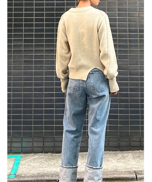 「BLACK BY MOUSSY」 長袖ニット FREE アイボリー レディース_画像7