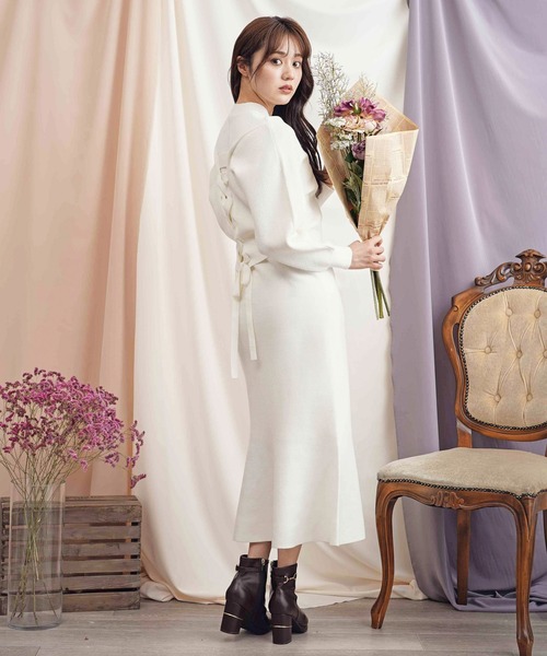 「NOELA」 ニットワンピース フリー ピンク レディース_画像6