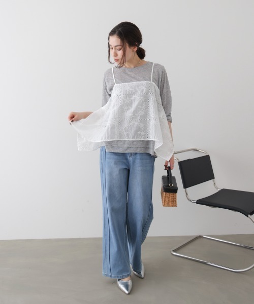 Bou Jeloud（ブージュルード） パッチワーク刺繍キャミソール