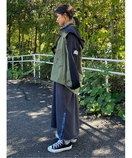 「CAMP7」 マウンテンパーカー M カーキブラウン レディース_画像9