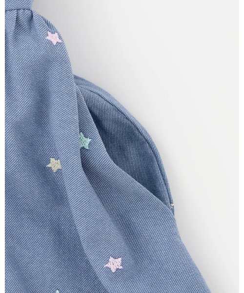 ワンピース 肩開き半袖Tシャツ＆星キャミワンピースセット キッズ 子供服 女の子の画像