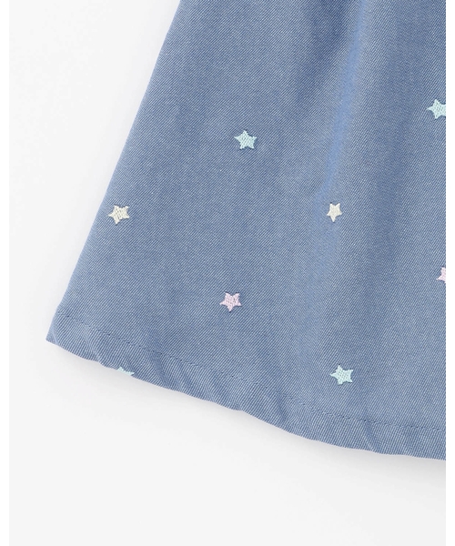 ワンピース 肩開き半袖Tシャツ＆星キャミワンピースセット キッズ 子供服 女の子の画像