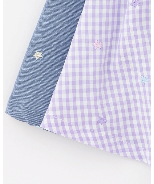 ワンピース 肩開き半袖Tシャツ＆星キャミワンピースセット キッズ 子供服 女の子の画像