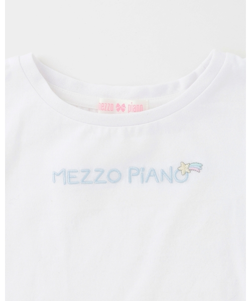 mezzo piano ワンピース 肩開き半袖Tシャツ＆星キャミワンピースセット