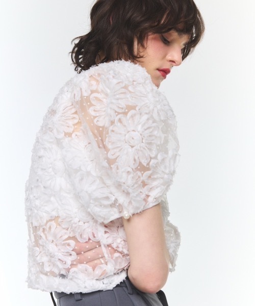 ROSY LUCE（ロージールーチェ） ブラウス シャツ CLASSIC FLOWER TULLE