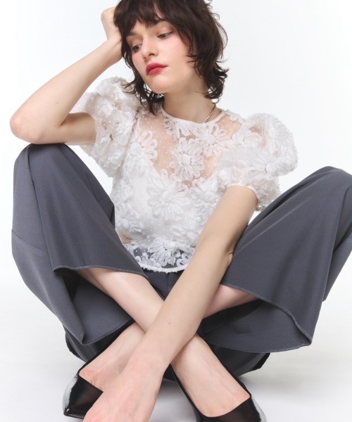 ROSY LUCE（ロージールーチェ） ブラウス シャツ CLASSIC FLOWER TULLE