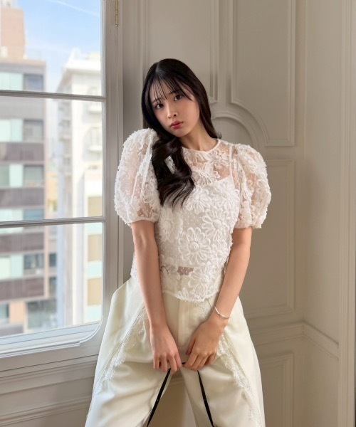 ROSY LUCE（ロージールーチェ） ブラウス シャツ CLASSIC FLOWER TULLE