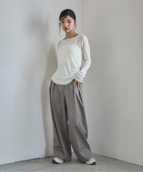 「feepur」 スラックス SMALL チャコールグレー レディース_画像5