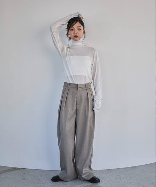 「feepur」 スラックス SMALL チャコールグレー レディース_画像6