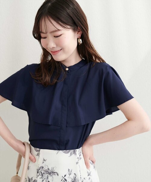 natural couture ブラウス シャツ ケープカラーブラウス レディース