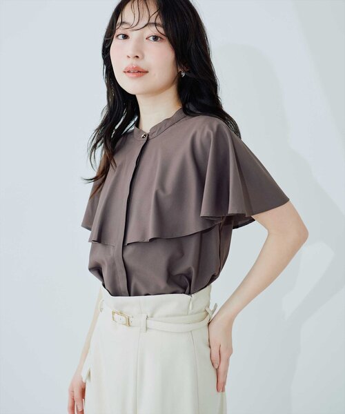 natural couture ブラウス シャツ ケープカラーブラウス レディース
