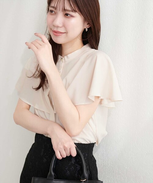 natural couture ブラウス シャツ ケープカラーブラウス レディース