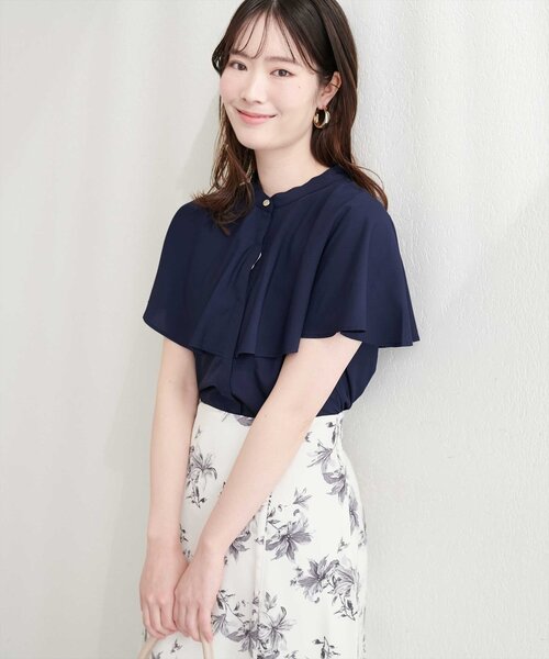 natural couture ブラウス シャツ ケープカラーブラウス レディース