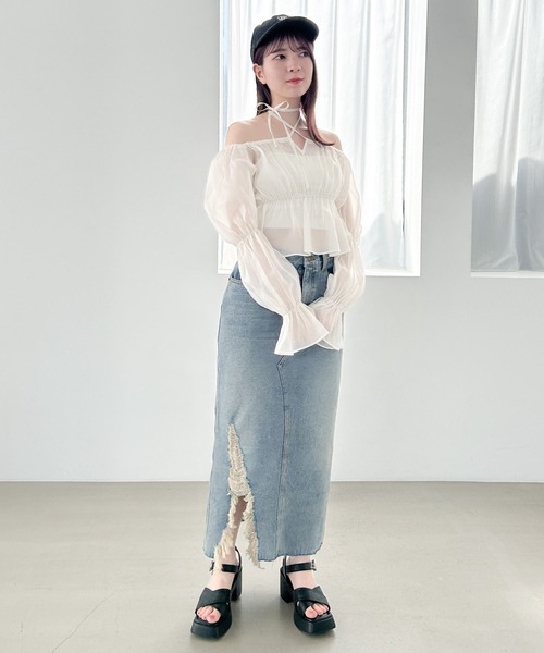 「Heather」 長袖ブラウス FREE ピンク レディース_画像4
