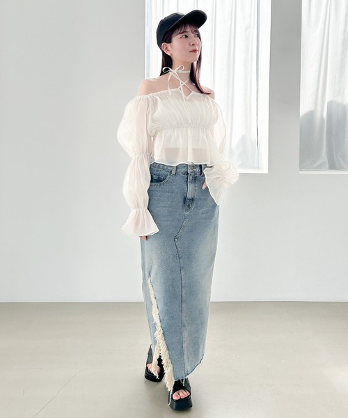 「Heather」 長袖ブラウス FREE ピンク レディース_画像6
