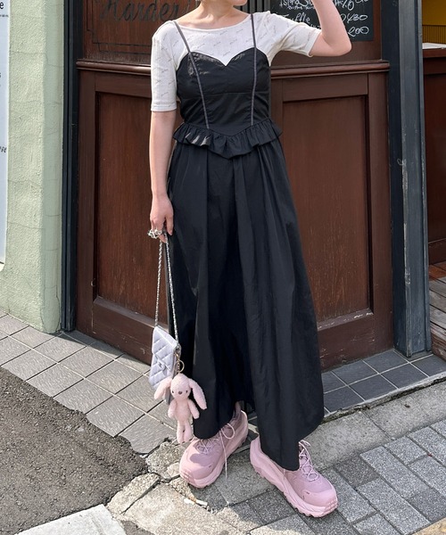 「Alley by w closet」 キャミソールワンピース FREE ブラック レディース_画像8