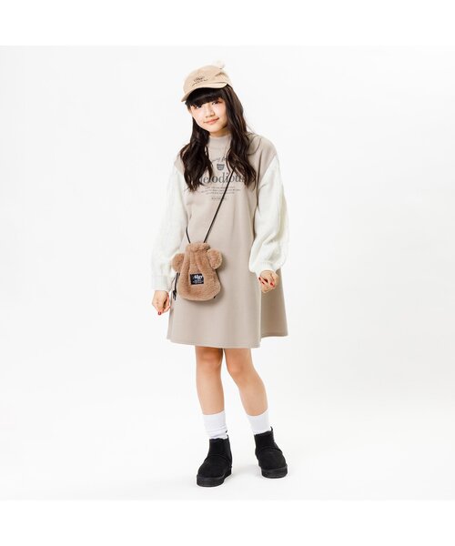 「algy」 「KIDS」長袖ワンピース SMALL ベージュ キッズ_画像2