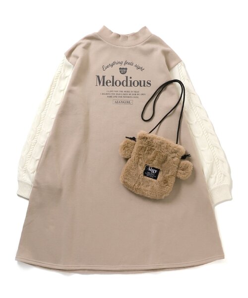 「algy」 「KIDS」長袖ワンピース SMALL ベージュ キッズ_画像4