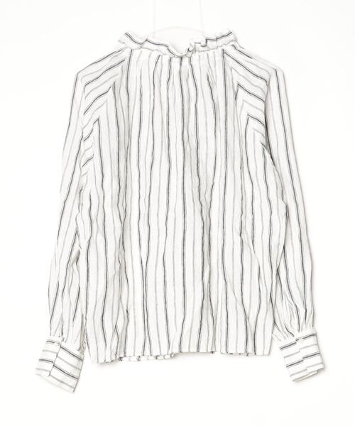 「CLOTH&CROSS」 フリル長袖ブラウス - ホワイト レディース_画像2