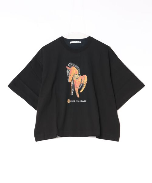 tシャツ H．A．K×ナタリー・レテ　スワイー天竺「JUiCE　THE　HORSE」Tシャツ レディースの画像