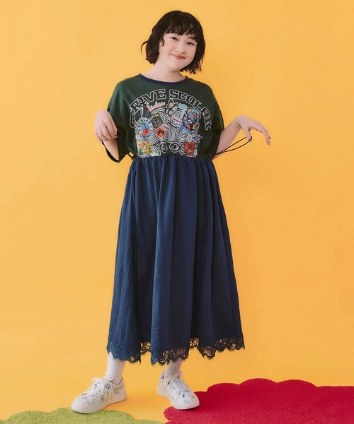 【scolar】スカラーちゃん×ネコレーシング風BZ ScoLar（スカラー） ワンピース 162658：レース付き アメリカン風