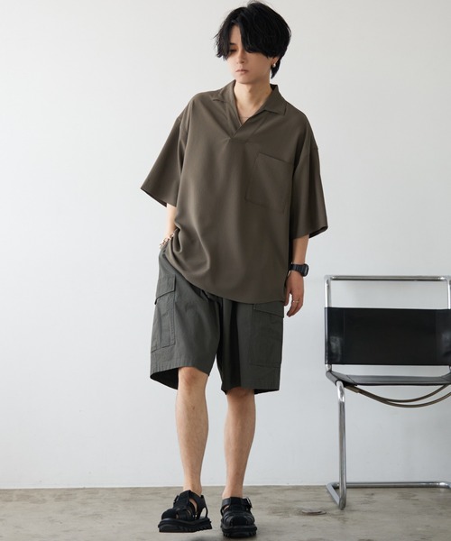 「WYM LIDNM」 半袖シャツ S チャコール メンズ_画像9
