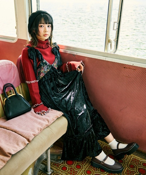 「kutir」 キャミソールワンピース MEDIUM ダークブラウン レディース_画像6