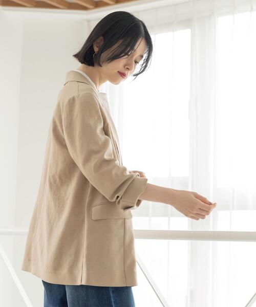 OPAQUE CLIP ベージュ ピーコート 40/L OPAQUE.CLIP（オペークドットクリップ） テーラードジャケット 40
