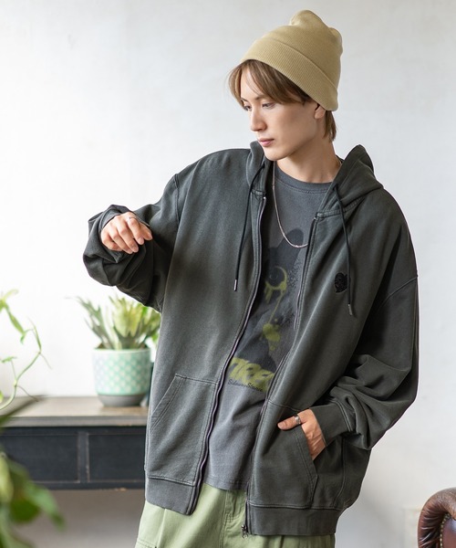 「SIDEWAY STANCE」 ジップアップパーカー MEDIUM グレー メンズ_画像2