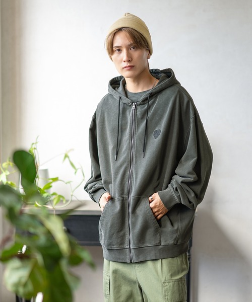 「SIDEWAY STANCE」 ジップアップパーカー MEDIUM グレー メンズ_画像4