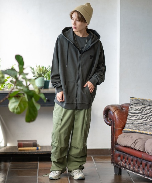 「SIDEWAY STANCE」 ジップアップパーカー MEDIUM グレー メンズ_画像5
