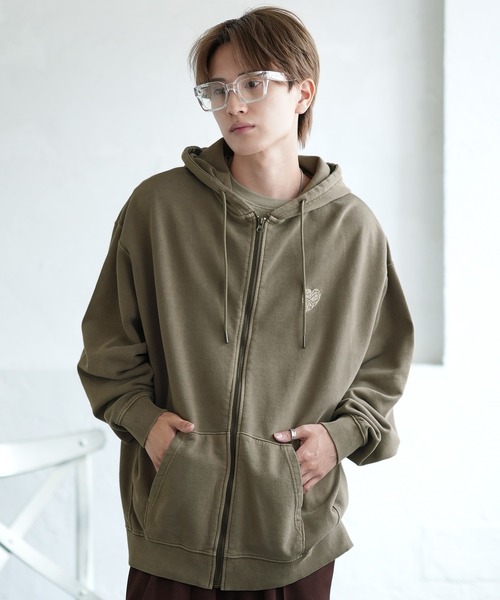 「SIDEWAY STANCE」 ジップアップパーカー MEDIUM グレー メンズ_画像6
