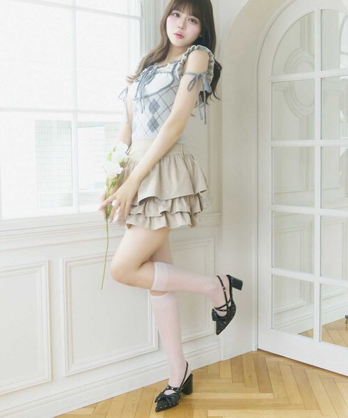 Belle Charme ニット セーター 「Belle Charme」Argyle Ribbon Knit