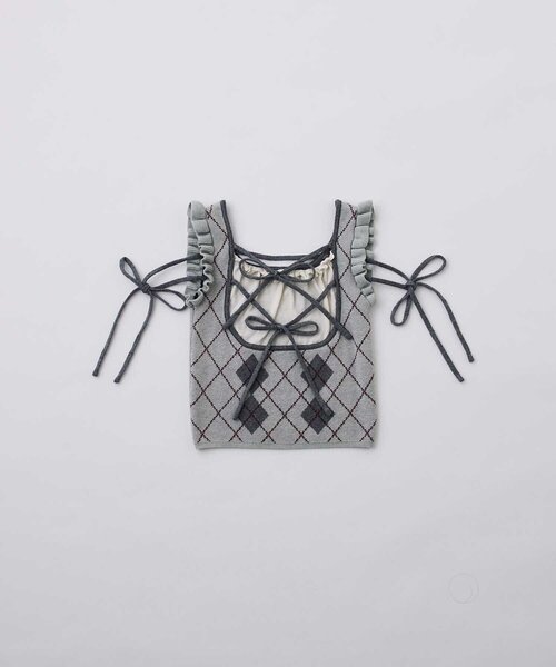 Belle Charme ニット セーター 「Belle Charme」Argyle Ribbon Knit