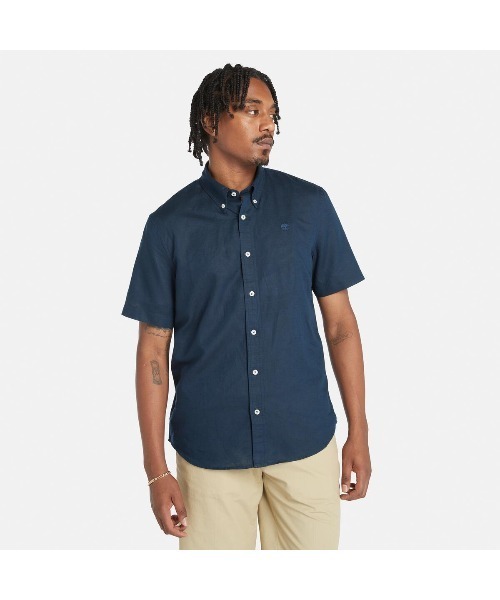 Timberland（ティンバーランド） シャツ 半袖 半袖 ラベル コットン