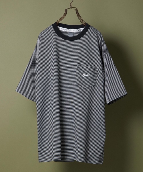 tシャツ Tシャツ メンズ NARROW STRIPED Number(9) PRINTED POCKET T-SHIRT｜zozo