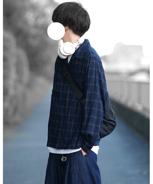 DOOPZ（ドープス） シャツ OMBRE CHECK OPEN COLLAR SHIRT - オンブレ