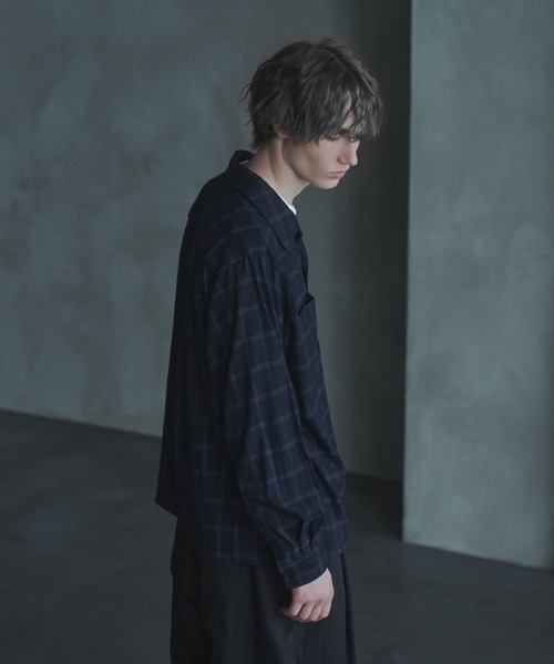 DOOPZ（ドープス） シャツ OMBRE CHECK OPEN COLLAR SHIRT - オンブレ