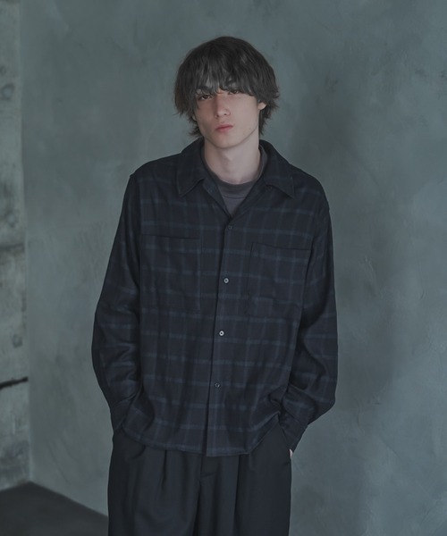 DOOPZ（ドープス） シャツ OMBRE CHECK OPEN COLLAR SHIRT - オンブレ
