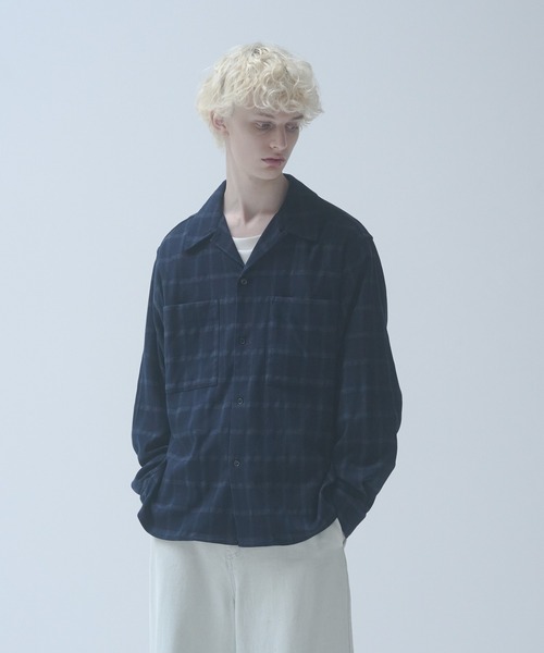 DOOPZ（ドープス） シャツ OMBRE CHECK OPEN COLLAR SHIRT - オンブレ