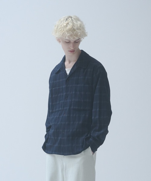 DOOPZ（ドープス） シャツ OMBRE CHECK OPEN COLLAR SHIRT - オンブレ